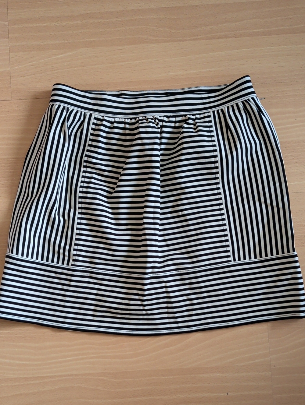Madewell Black and White Striped Mini Skirt